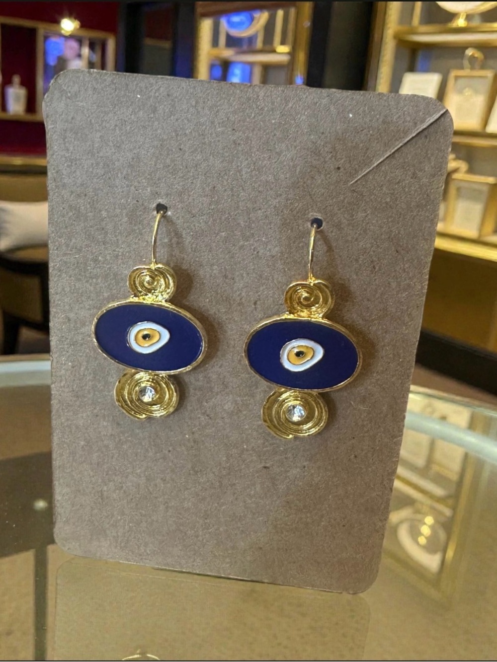 Gold-Tone  Evil Eye Drop Earrings